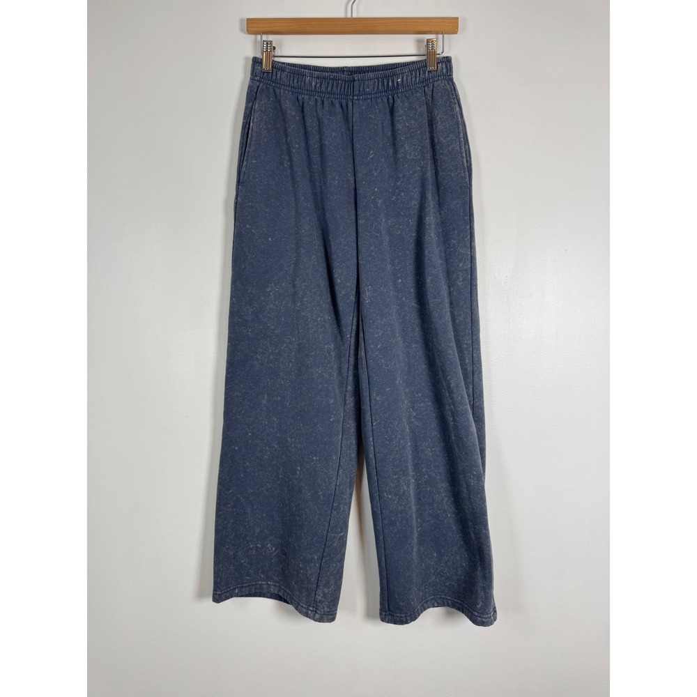 Acid Wash Faded Rose Womens Size S Sweatpants Blue Wide Leg Mineral Wash Cotton